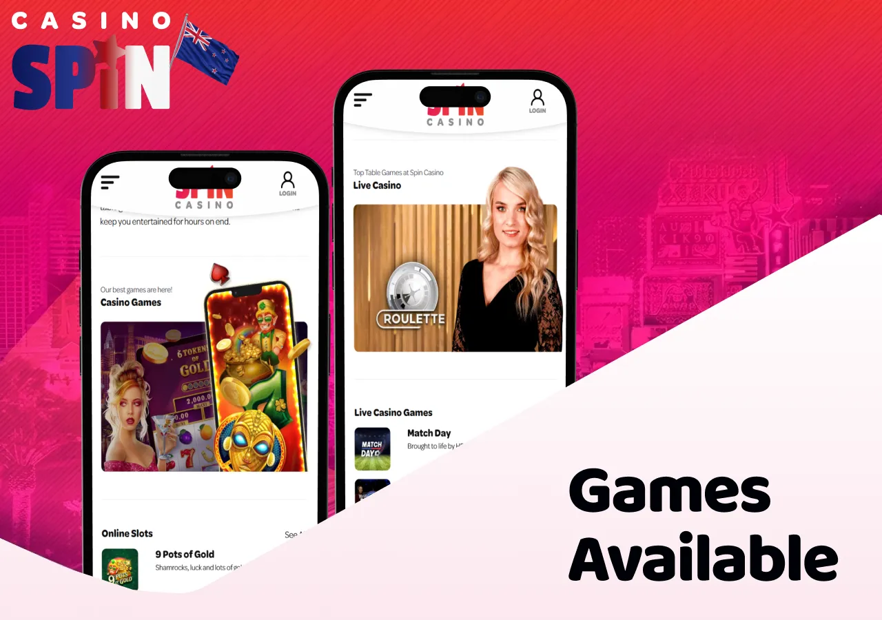Players in New Zealand can enjoy slots, live casino and table games.